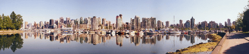 Skyline von Vancouver, vom Stanley Park aufgenommen